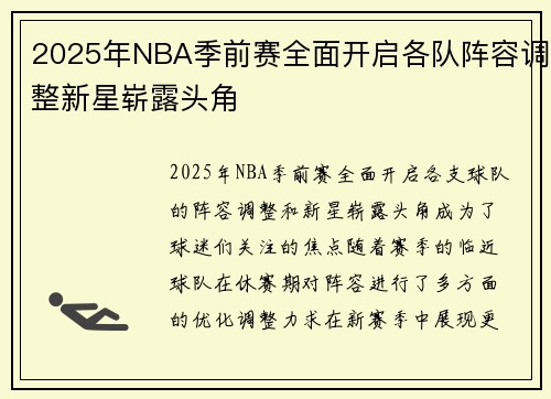 2025年NBA季前赛全面开启各队阵容调整新星崭露头角